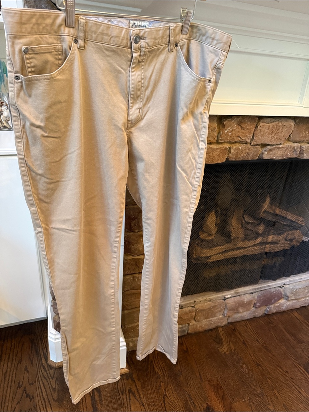 Peter Millar Khaki Cotton Chinos in Light Tan